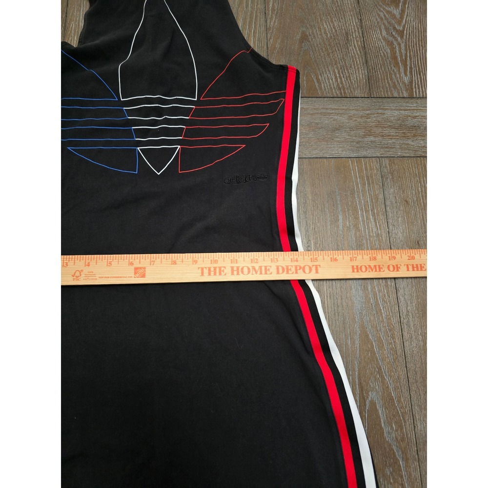 Adidas Originals Mock Neck Tricolor Trefoil Tank Dress US L Black - Picture 7 of 11